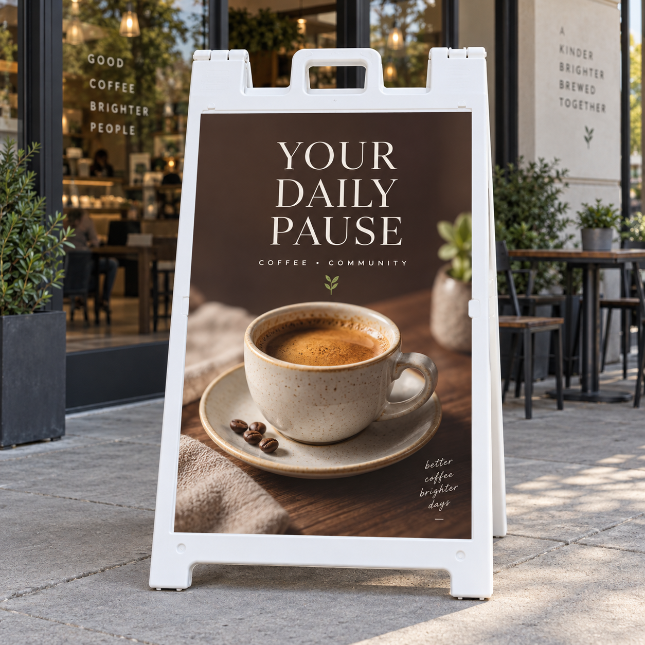 Portable sidewalk A-frame sign