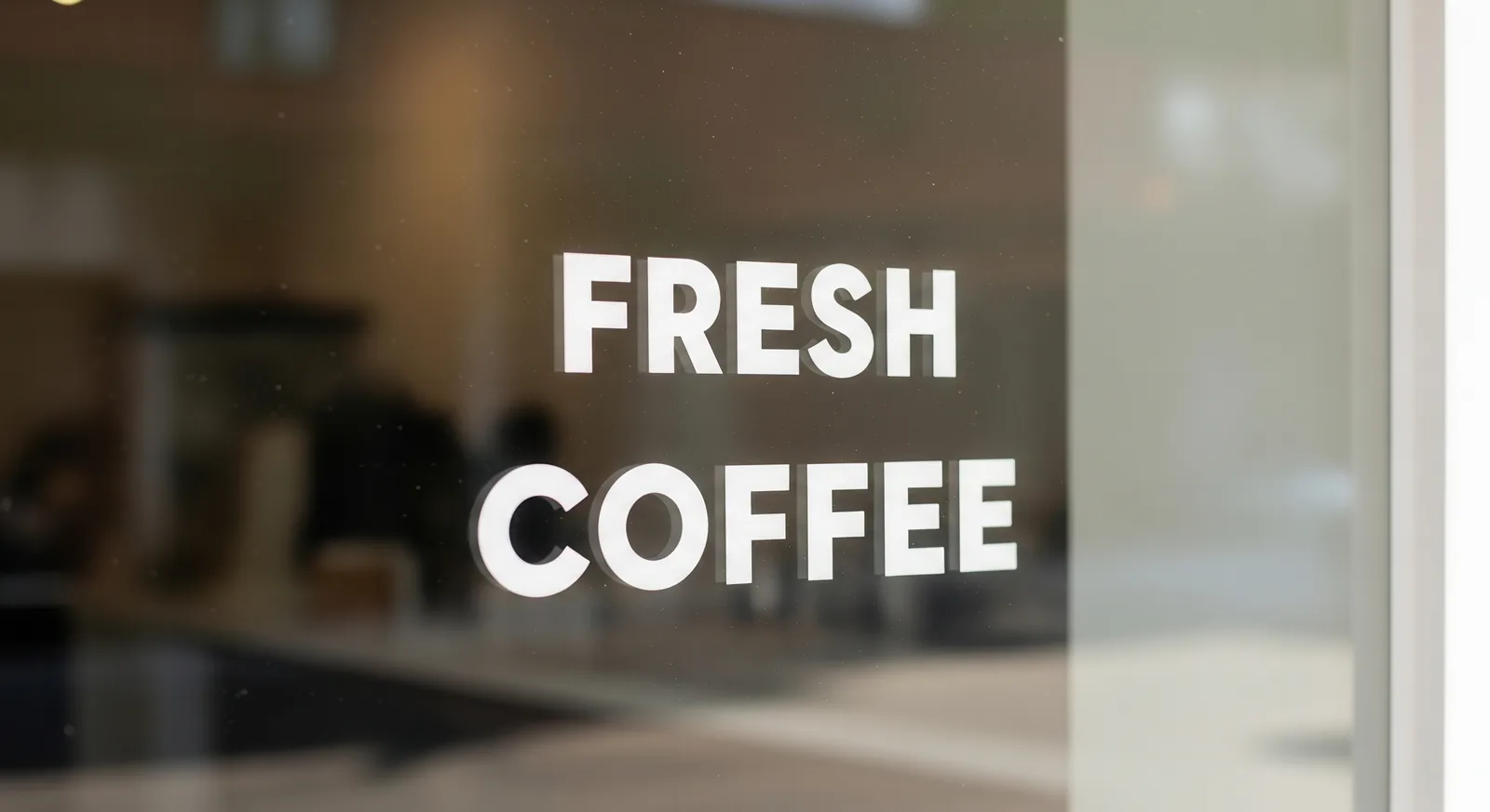 Custom vinyl window lettering on storefront glass