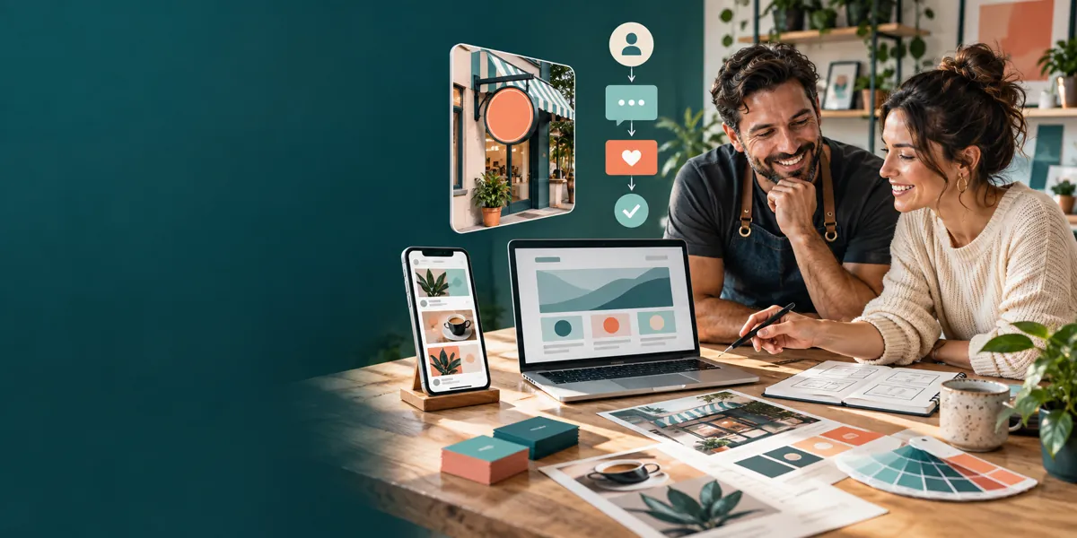 MAGV website design planning across laptop and mobile screens