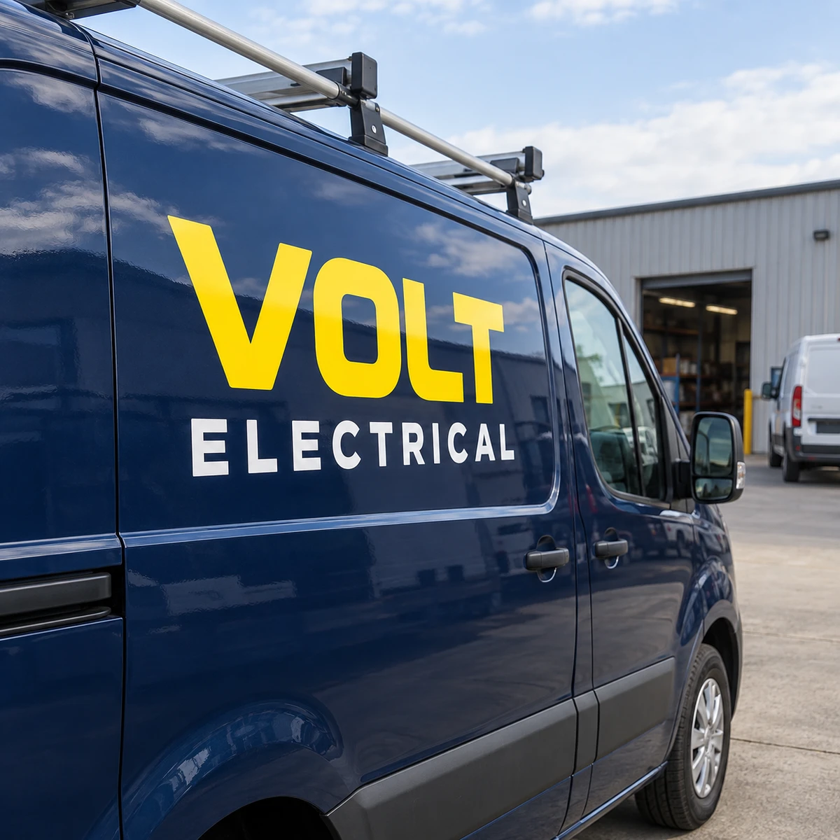 Custom vehicle lettering on a business vehicle